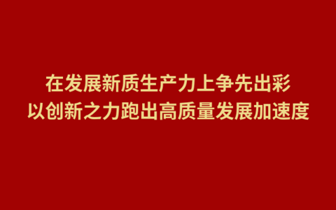 在发展新质生产力上争先出彩　以创新之力跑出高质量发展加速度